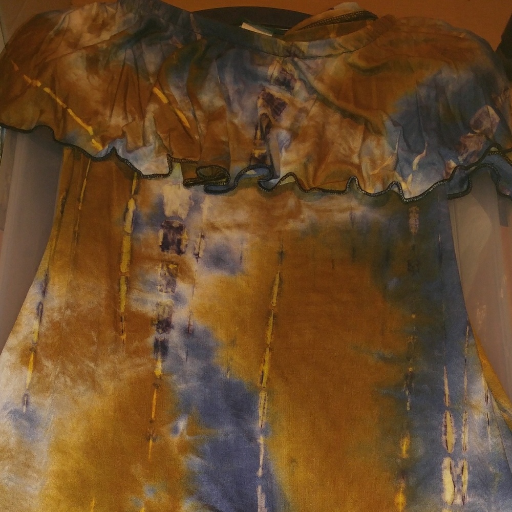 Blue/Mustard tie dye jumpsuit - Picture 4 of 6